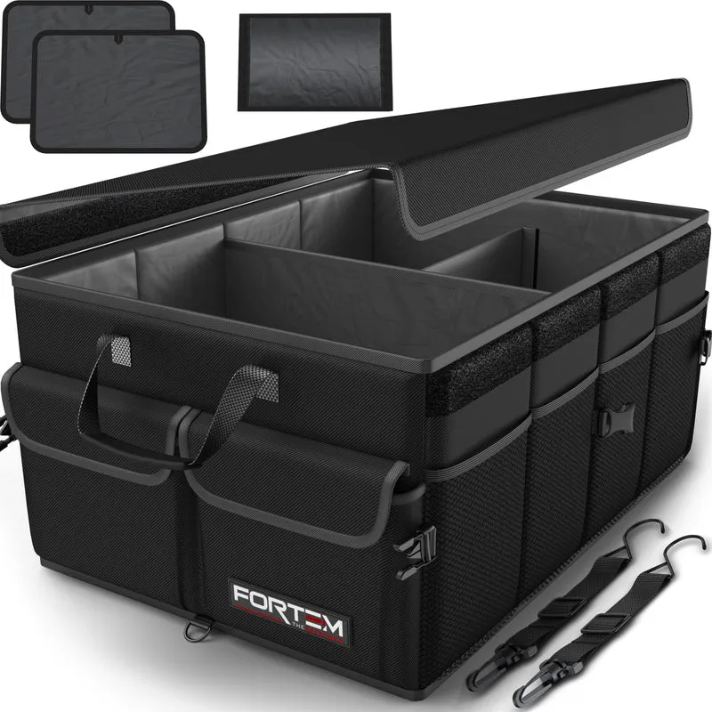 FORTEM Kofferraum-Organizer faltbar mit Deckel, 65 Liter