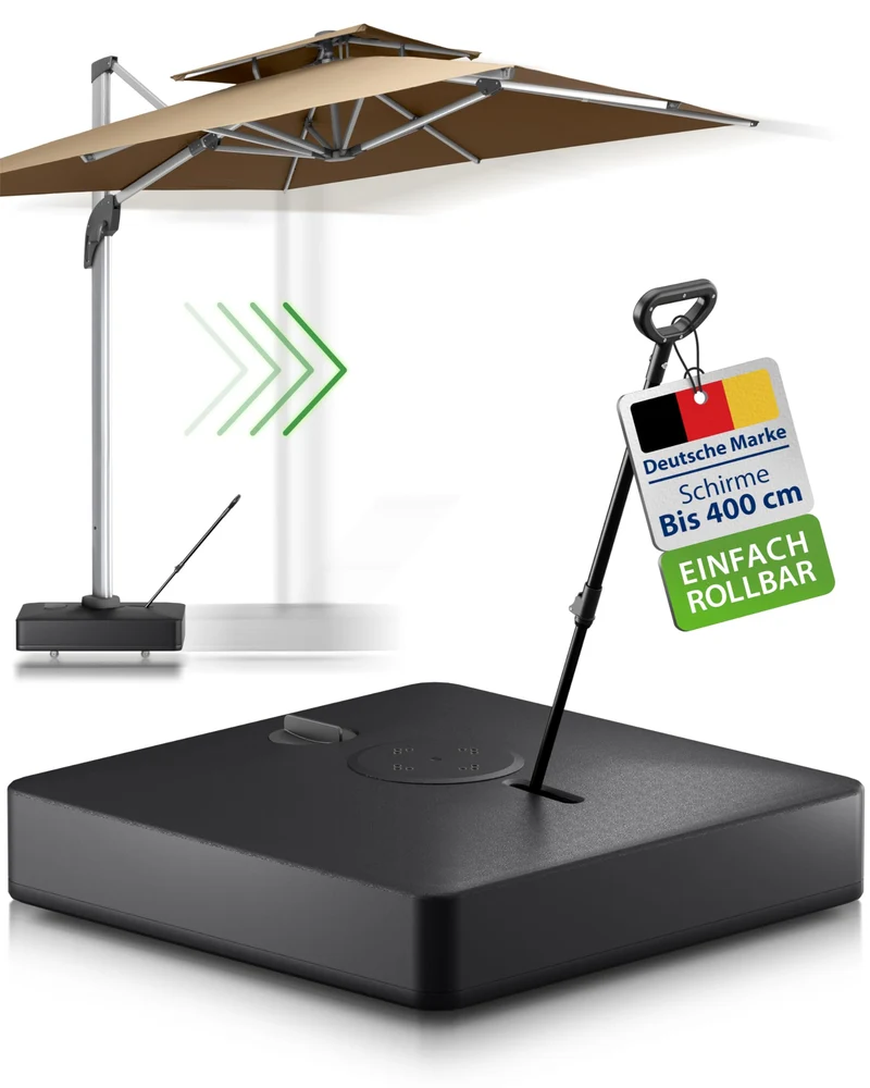 Gartenzeit Sonnenschirmständer befüllbar rollbar bis 162 kg schwarz