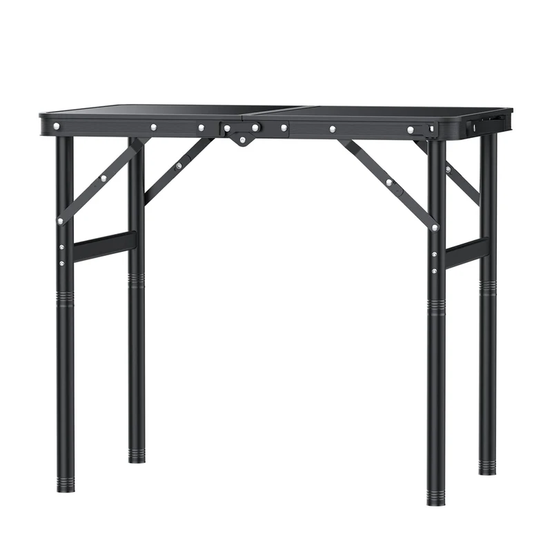 GARLLEN Campingtisch klappbar, 60 x 40 cm, höhenverstellbar, schwarz
