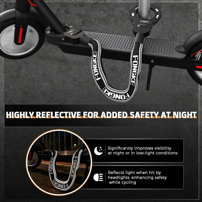 FONGKE E-Scooter Schloss SKS002, Kettenschloss mit 3L Tasche