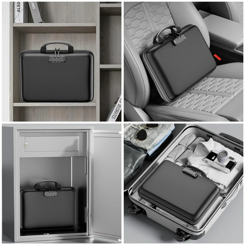DocSafe Feuerfeste Dokumentenbox mit Schloss, 13 Fächer, A4