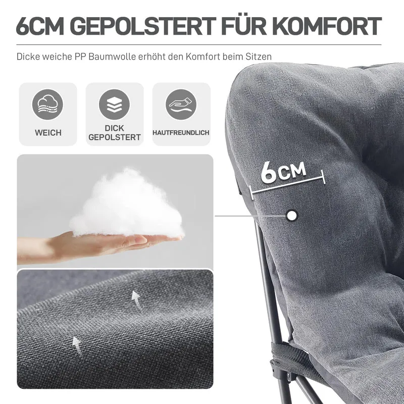 EVER ADVANCED Campingstuhl XXL faltbar gepolstert bis 180 kg