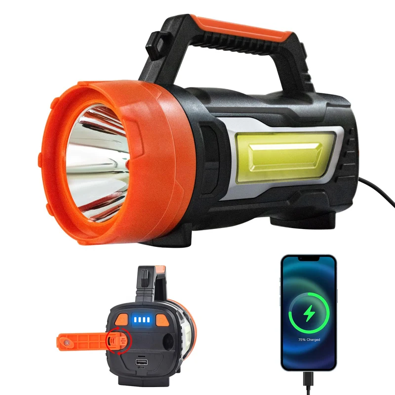 ErayLife LED Handkurbel Taschenlampe 887B, 7000 Lumen, USB aufladbar