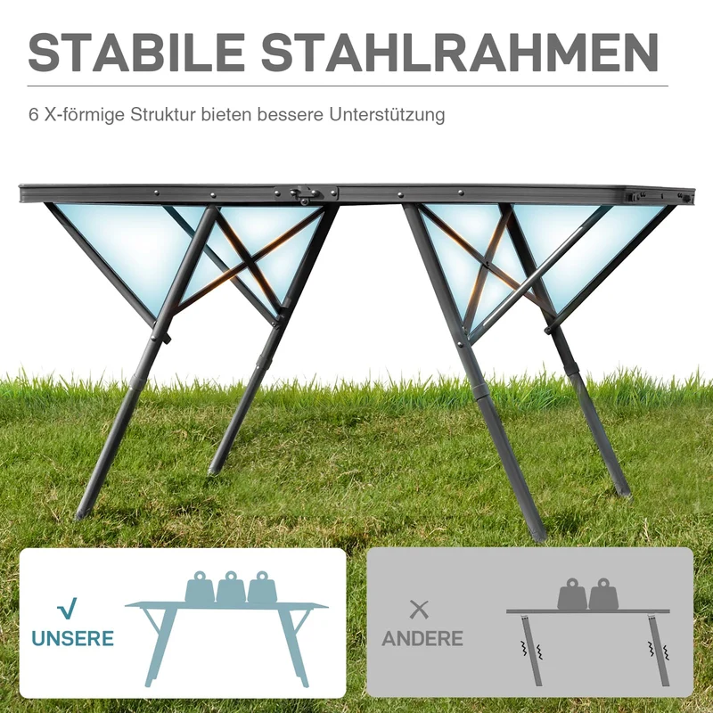 EVER ADVANCED Campingtisch faltbar 120x60 cm für 4-6 Personen