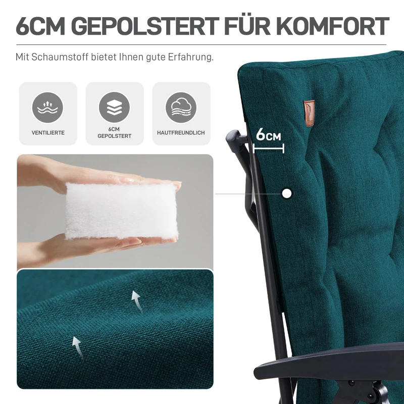 EVER ADVANCED Campingstuhl faltbar, 4-fach verstellbar, bis 150 kg