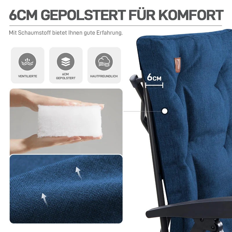 EVER ADVANCED Campingstuhl faltbar, 4-fach verstellbar, bis 150 kg