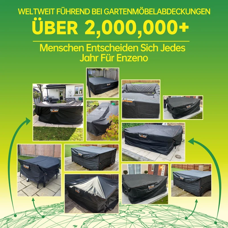 Enzeno Gartenmöbel-Abdeckung 300x250x100cm, 420D Oxford, wasserdicht