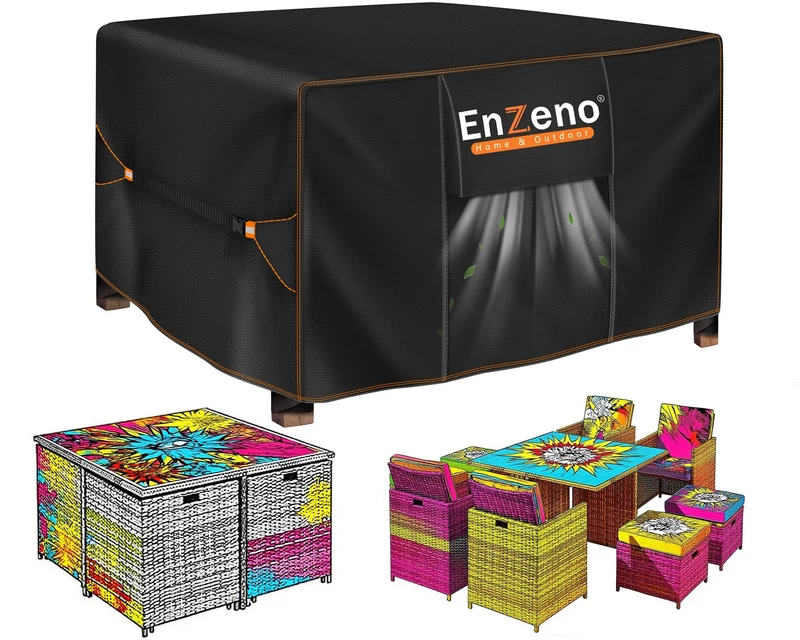 Enzeno Gartenmöbelabdeckung 300x200x90 cm, 420D Oxford wasserdicht