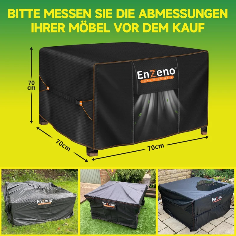 Enzeno Gartenmöbelabdeckung 300x200x90 cm, 420D Oxford wasserdicht