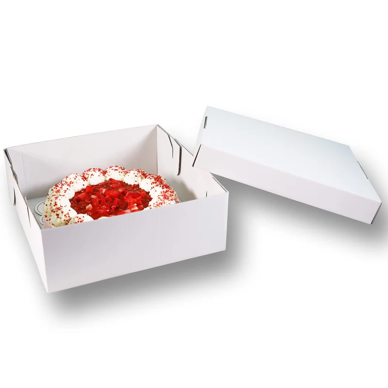 Europack24 Tortenkartons 32x32x12 cm, 50 Stück, 2-teilig aus Pappe
