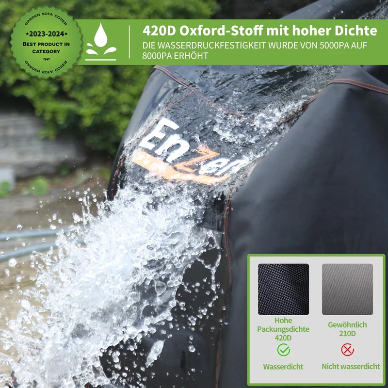 Enzeno Gartenmöbel-Abdeckung wasserdicht 300x250x100 cm 420D Oxford