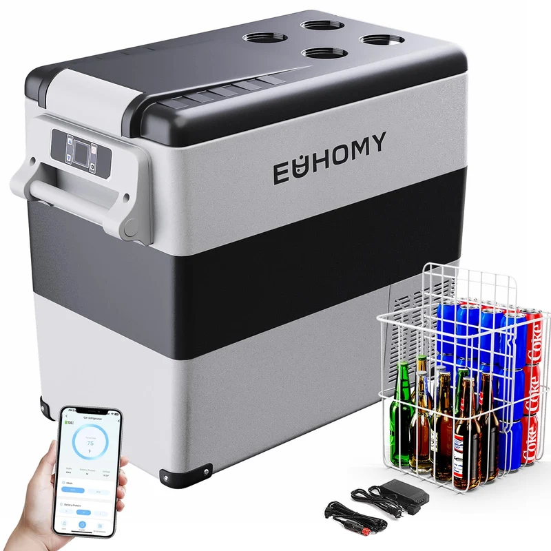 EUHOMY CF-55 Kompressor Kühlbox 49,4 L, 12/24 V und 240 V