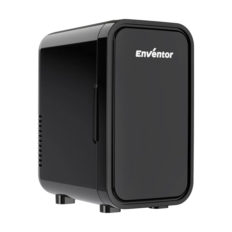 Enventor Mini-Kühlschrank 6 Liter, Kühl- und Wärmefunktion, Schwarz