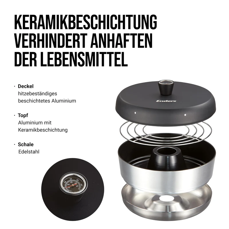 Enders VAMO Mobiler Camping-Backofen mit Thermometer, 2,3 Liter