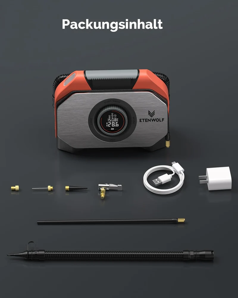 ETENWOLF Vortex S6 Elektrische Luftpumpe Akku 19200 mAh 11 Bar
