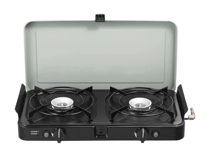 CADAC 2-Cook 3 Classic Kocher - Zwei Unabhängige Kochzonen Mit Piezozündung Und 30 mbar Gasdruckregelung