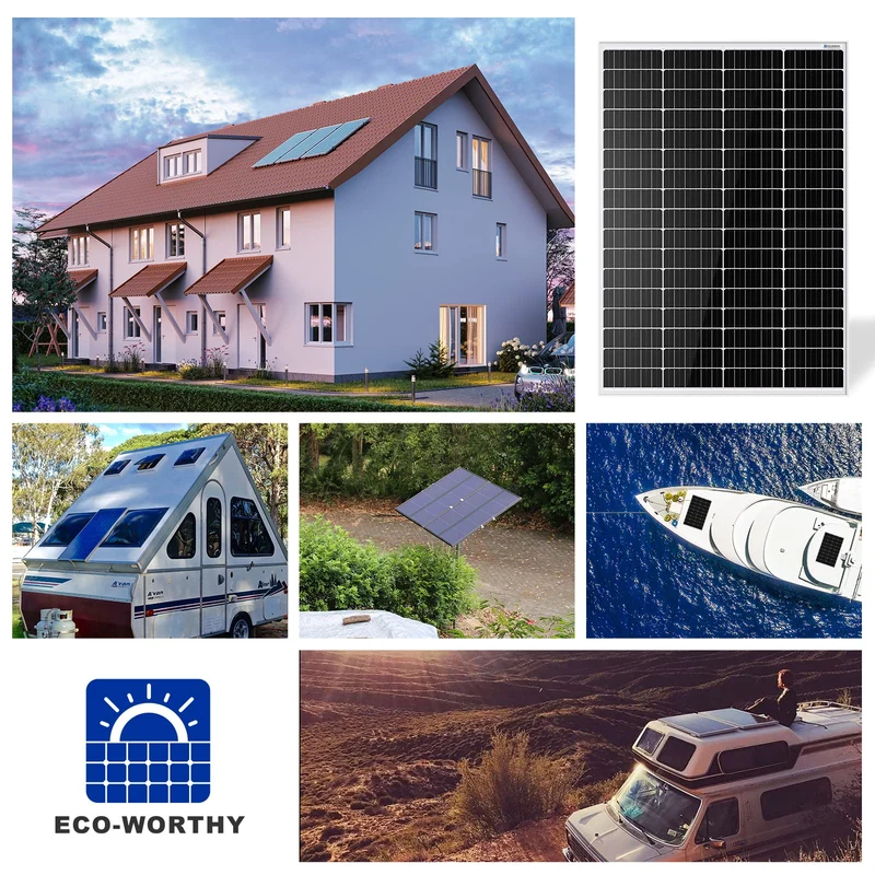 ECO-WORTHY Solarmodul 170W 12V monokristallin für Wohnmobil & Boot