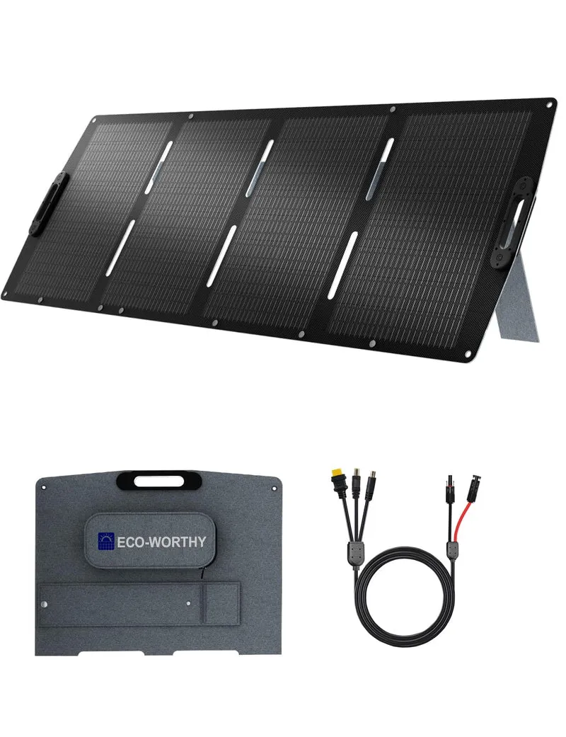 ECO-WORTHY 200W Faltbares Solarpanel für Powerstation und Camping