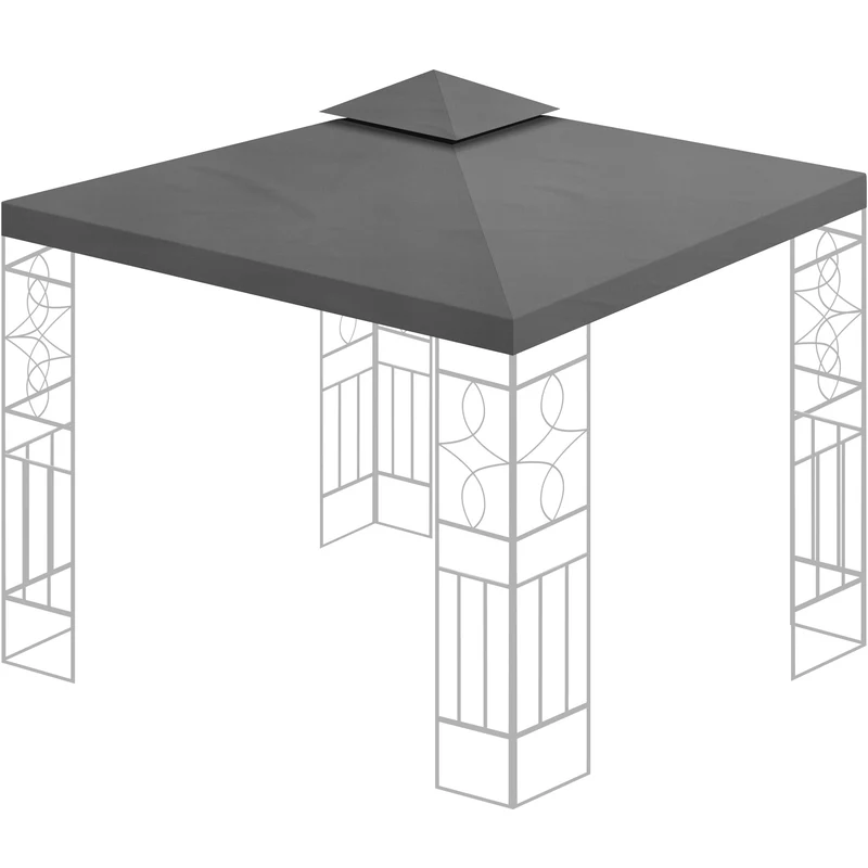 habeig Ersatzdach für Pavillon 3x3 m, PVC-beschichtet, anthrazit