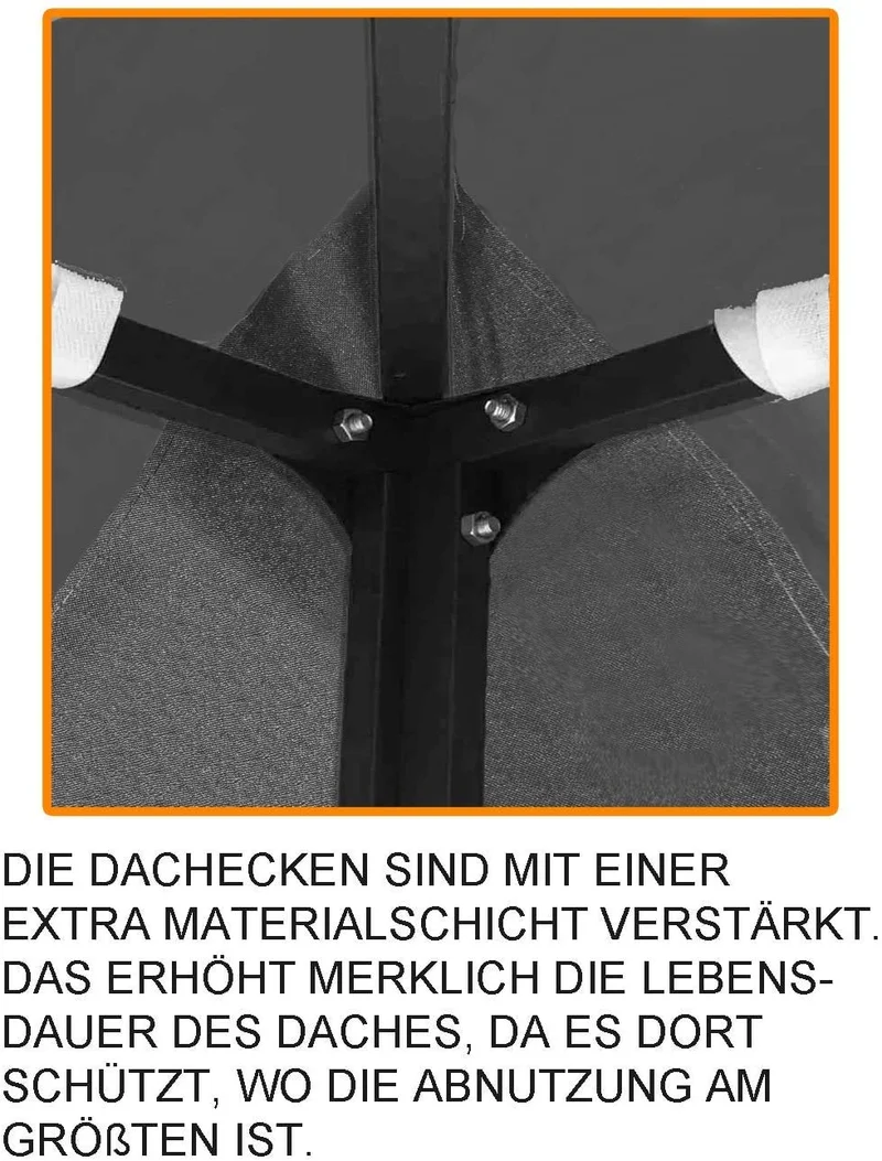 habeig Ersatzdach für Pavillon 3x3 m, PVC-beschichtet, anthrazit