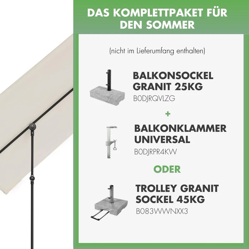 Doppler Active Balkonblende Black Edition 170 x 130 cm Natur