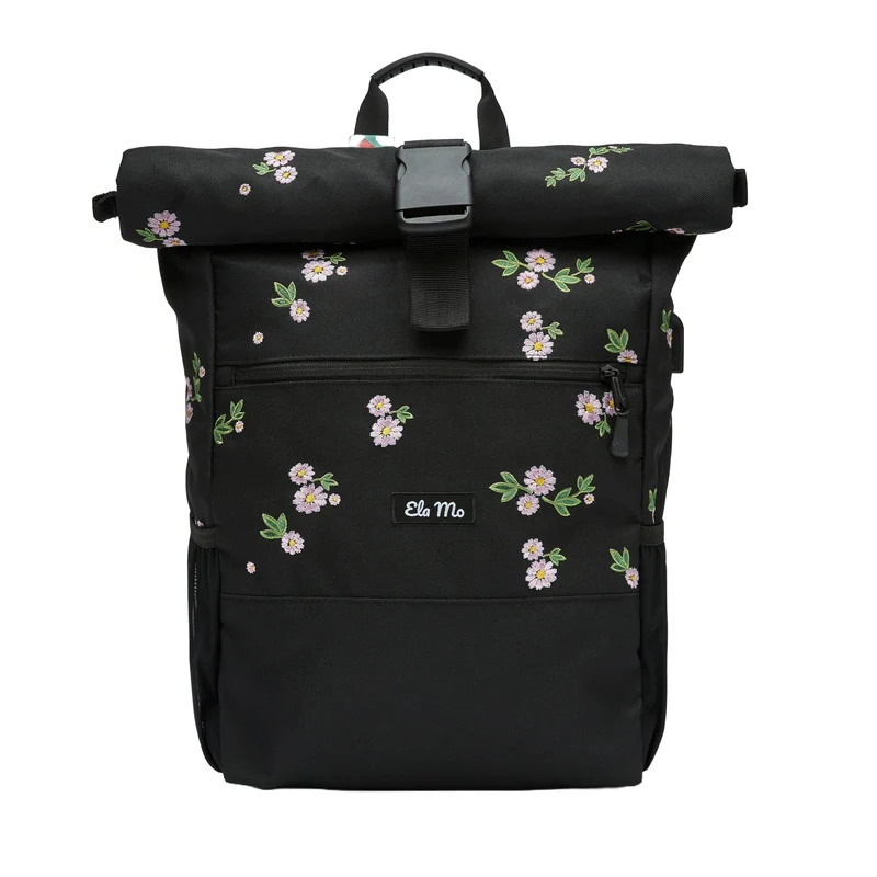 Ela Mo Rolltop Rucksack Damen Upsy Daisy mit Laptopfach und USB