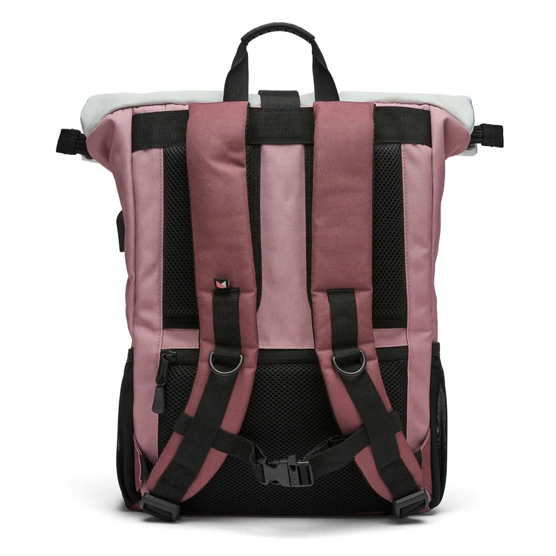 Ela Mo Rolltop Rucksack Damen mit 17-Zoll-Laptopfach Strawberry Cream