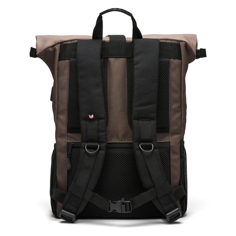 Ela Mo Rolltop Rucksack Damen mit Laptopfach und USB, Sand & Olive