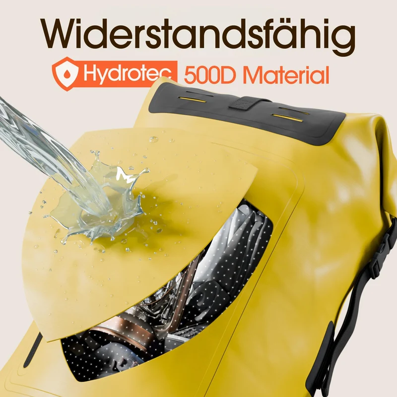Earth Pak Summit wasserdichter Rucksack 35L Gelb mit Handyhülle
