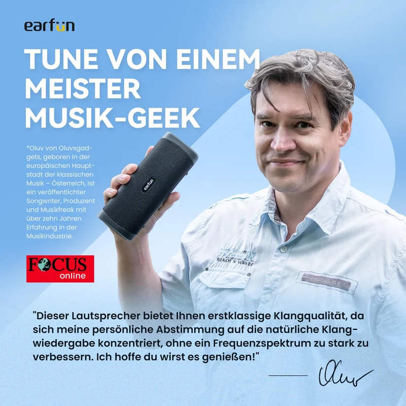 EarFun UBOOM L Bluetooth Lautsprecher, 28 W Stereo, IP67 wasserdicht