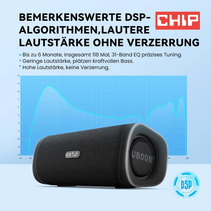 EarFun UBOOM L Bluetooth Lautsprecher, 28 W Stereo, IP67 wasserdicht