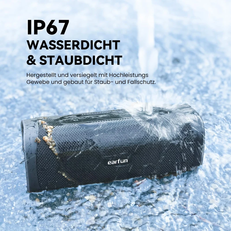 EarFun UBOOM L Bluetooth Lautsprecher, 28 W Stereo, IP67 wasserdicht