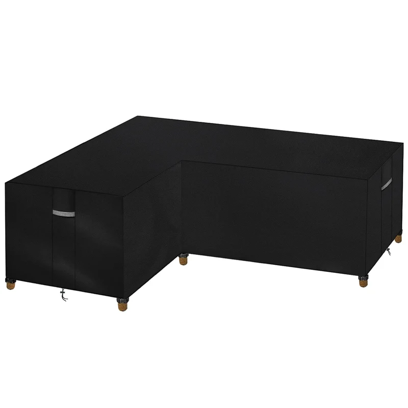 Dokon Gartenmöbel Abdeckung L-Form, wasserdicht, 222x286 cm, schwarz