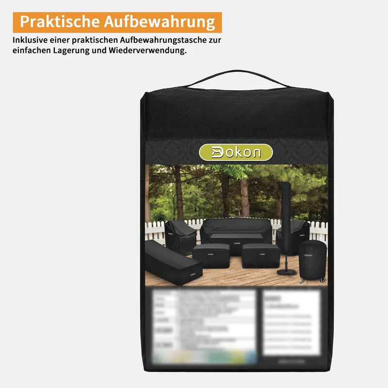 Dokon Hollywoodschaukel Abdeckung 3-Sitzer wasserdicht 215x125x170 cm