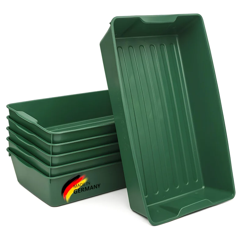 BURI Gärtnerbox Pflanzschale 6er Set grün 58x32x11 cm Anzuchtschale