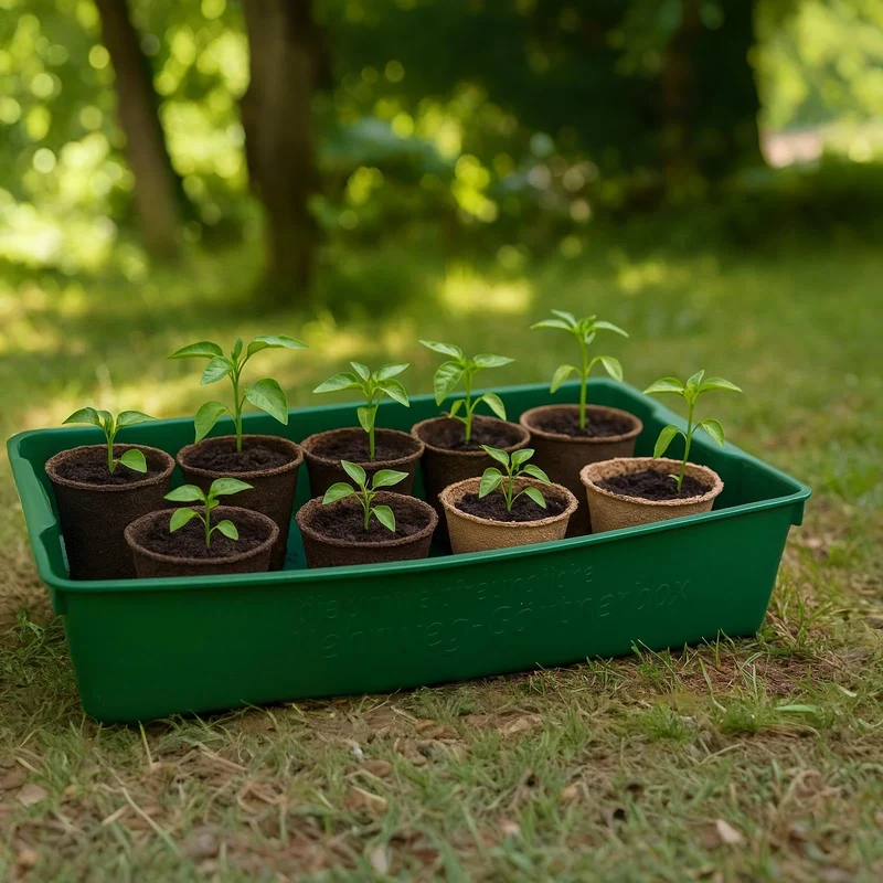 BURI Gärtnerbox Pflanzschale 6er Set grün 58x32x11 cm Anzuchtschale