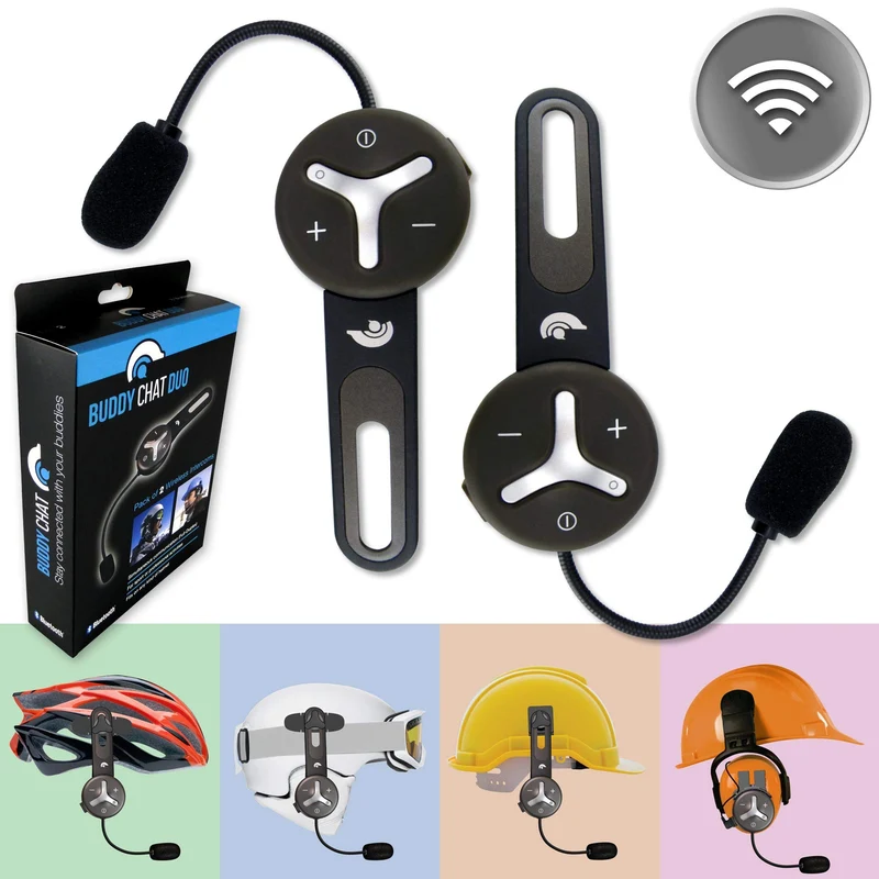 BuddyChat Duo Bluetooth Intercom Headset 2er-Set für Helme