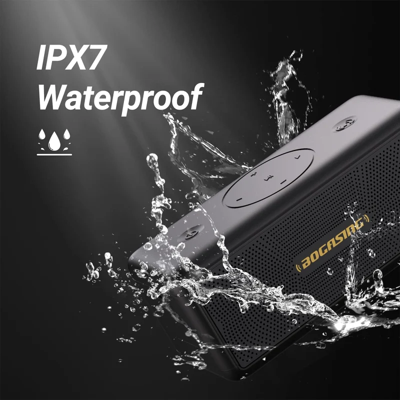 BOGASING M5 Bluetooth Lautsprecher, tragbar, 40W, IPX7, Schwarz