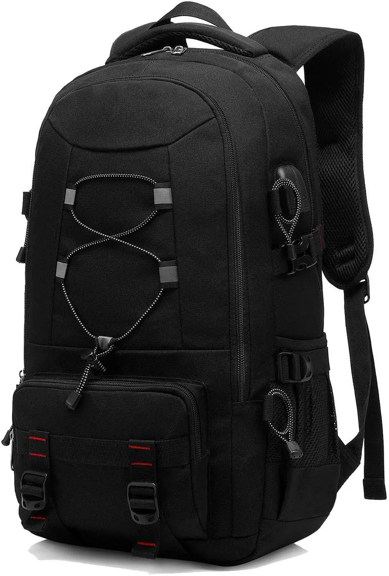 Besttravel Reiserucksack 45 L mit Laptopfach, wasserdicht, schwarz