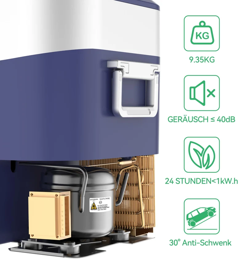 BINGI Kompressor-Kühlbox 22L HC-22P5, tragbar für 12/24V und 230V