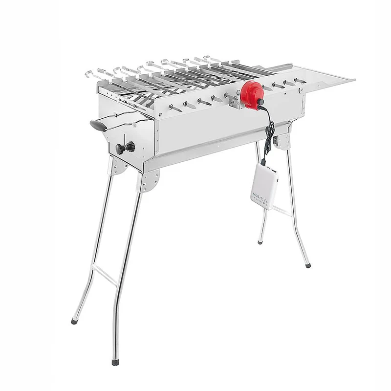 BEM Rambo Mangal Schaschlikgrill mit Motor, Powerbank und 11 Spiesse