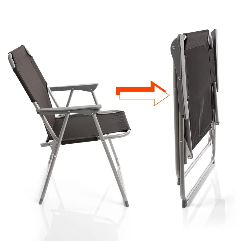 BigDean Klappstuhl 2er-Set, faltbar, Anthrazit, bis 120 kg