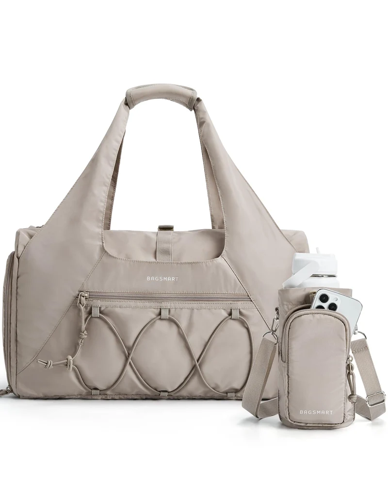 BAGSMART Sporttasche Damen, leichte Reisetasche mit Schuhfach, Rosa