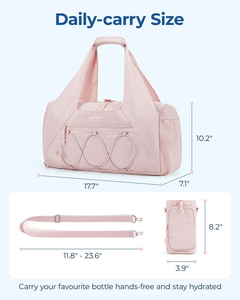 BAGSMART Sporttasche Damen mit Schuhfach und Nassfach, Kamel