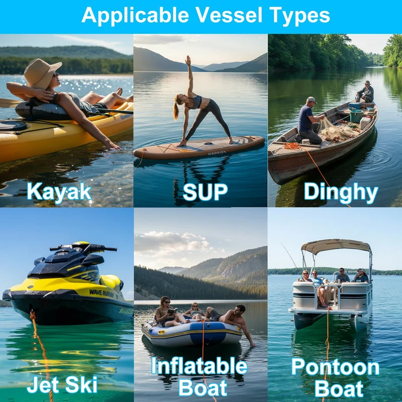 BeGrit Faltanker 1,5 kg Ankerset mit 10 m Ankerleine für Boot und SUP
