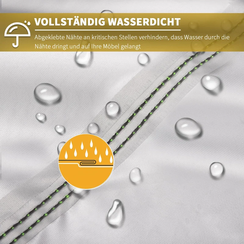 BEEWAY Gartenmöbel Abdeckung wasserdicht 300x250x102 cm, 420D Oxford