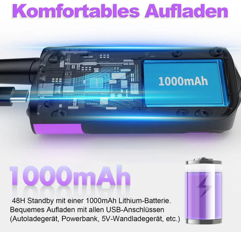 AWANFI Walkie Talkie Kinder 4er Set mit VOX und Taschenlampe
