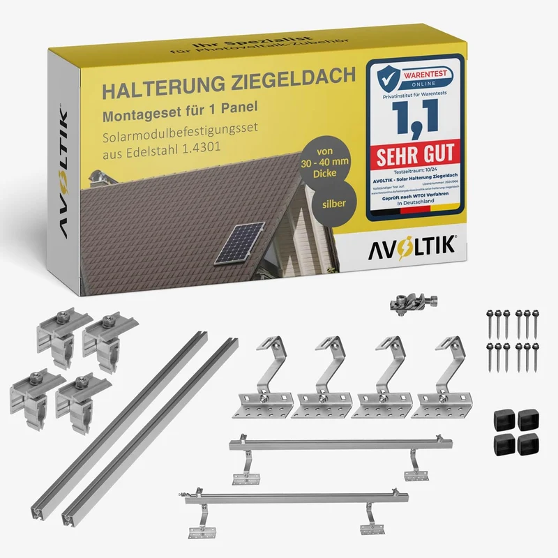 Avoltik Solar Ziegeldachhalterung für Balkonkraftwerk, 30–40 mm