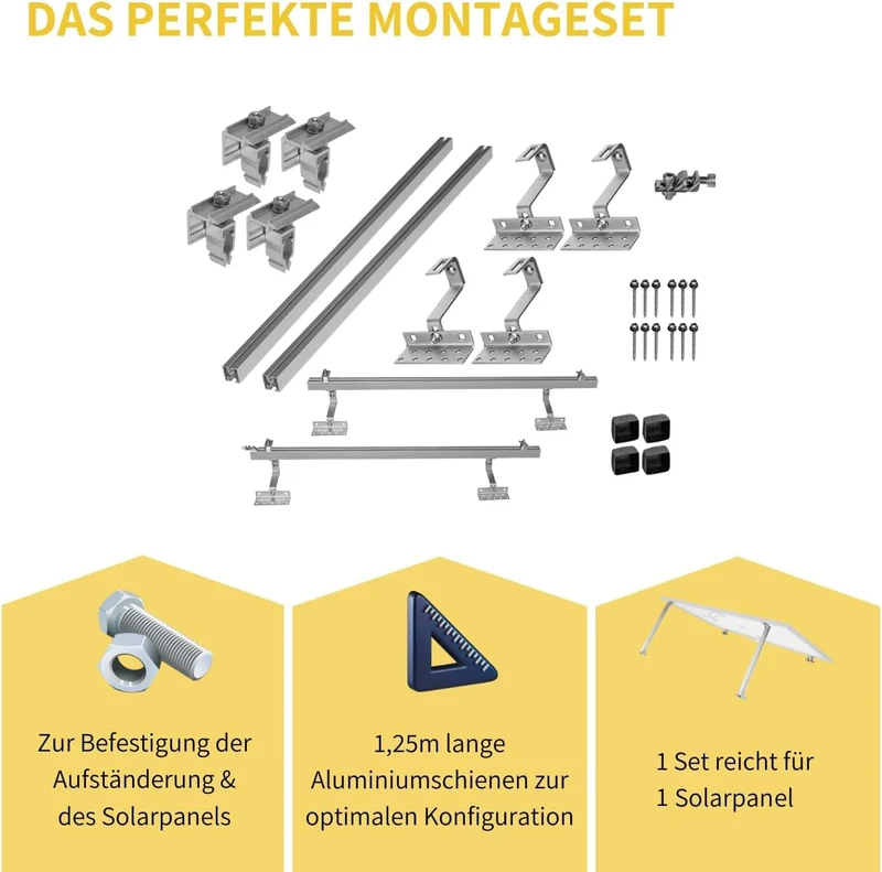 Avoltik Solar Ziegeldachhalterung für Balkonkraftwerk, 30–40 mm