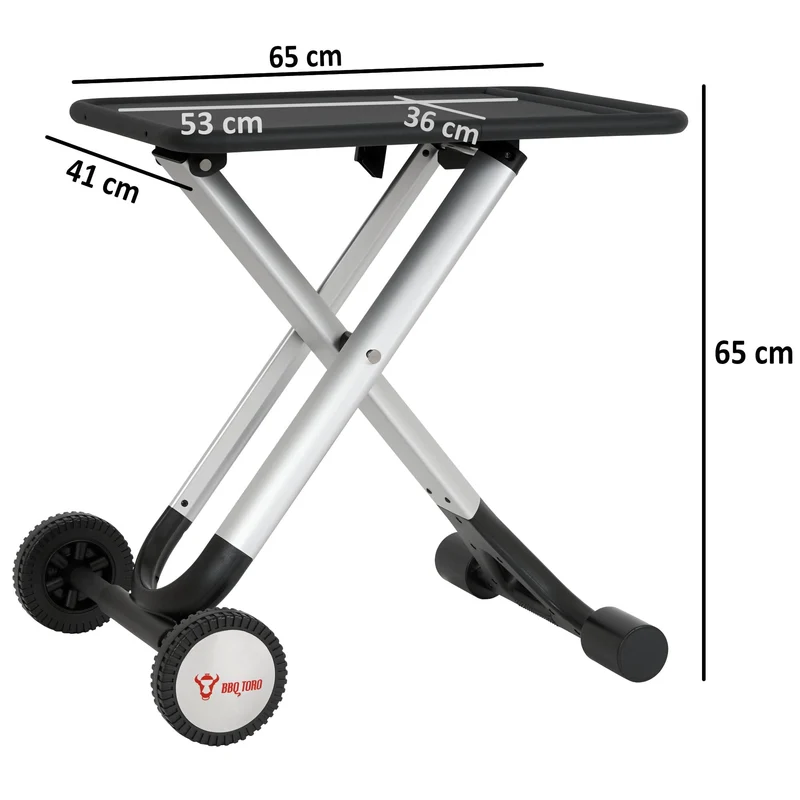 BBQ-Toro Klapptisch Grillwagen BQT2, klappbarer Beistelltisch schwarz